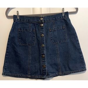 BDG Denim Button Front Mini Skirt - Small